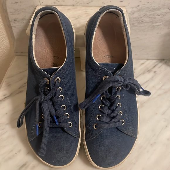 Birkenstock Arran Navy Blue Canvas Sneaker Tennis Shoe - Picture 6 of 17